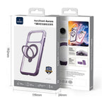 Apple iPhone 17 Pro Max Kılıf Wiwu AS-204 AeroShield Aurora Ultra Serisi MagSafe Şarj Özellikli Airbag Tasarımlı Standlı Kapak - Mor