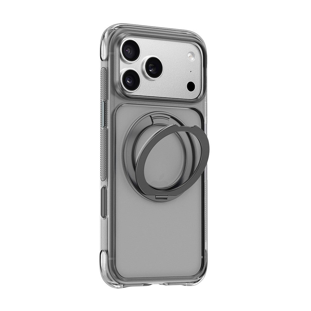 Apple iPhone 17 Pro Max Kılıf Wiwu AG-203 AeroGuard Ultra Serisi MagSafe Şarj Özellikli Airbag Tasarımlı Standlı Kapak - Gri