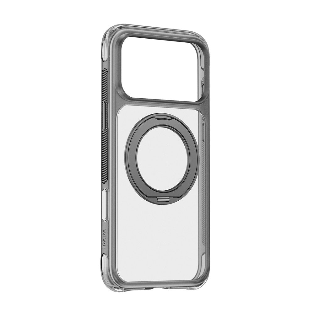 Apple iPhone 17 Pro Max Kılıf Wiwu AG-203 AeroGuard Ultra Serisi MagSafe Şarj Özellikli Airbag Tasarımlı Standlı Kapak - Gri