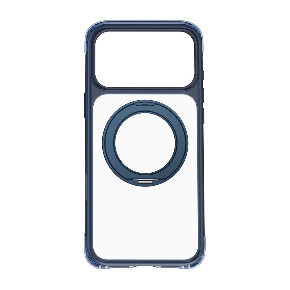 Apple iPhone 17 Pro Max Kılıf Wiwu AG-203 AeroGuard Ultra Serisi MagSafe Şarj Özellikli Airbag Tasarımlı Standlı Kapak - Lacivert