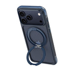 Apple iPhone 17 Pro Max Kılıf Wiwu AG-203 AeroGuard Ultra Serisi MagSafe Şarj Özellikli Airbag Tasarımlı Standlı Kapak - Lacivert