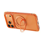 Apple iPhone 17 Pro Max Kılıf Wiwu AG-203 AeroGuard Ultra Serisi MagSafe Şarj Özellikli Airbag Tasarımlı Standlı Kapak - Turuncu
