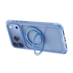 Apple iPhone 17 Pro Max Kılıf Wiwu AG-203 AeroGuard Ultra Serisi MagSafe Şarj Özellikli Airbag Tasarımlı Standlı Kapak - Açık Mavi