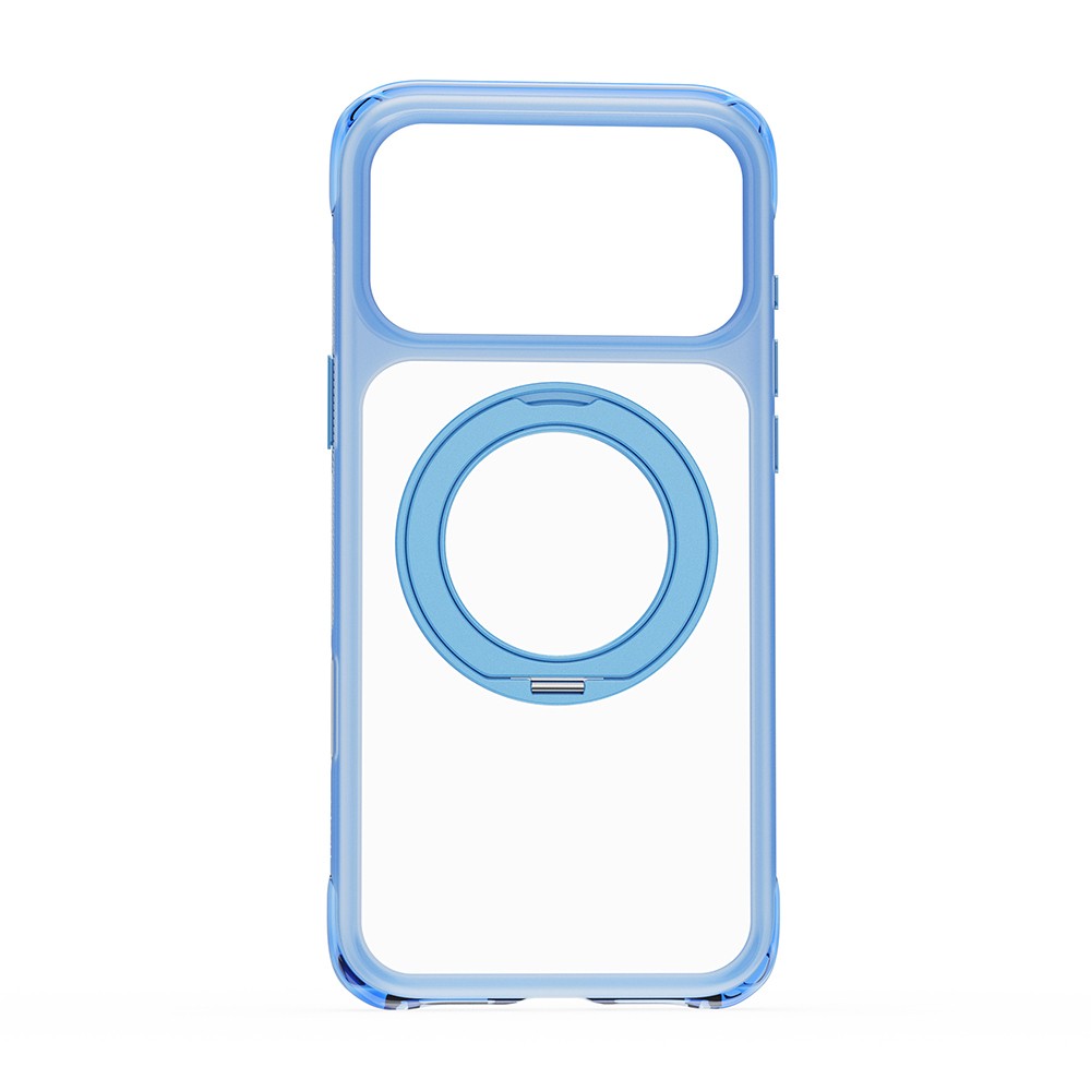 Apple iPhone 17 Pro Max Kılıf Wiwu AG-203 AeroGuard Ultra Serisi MagSafe Şarj Özellikli Airbag Tasarımlı Standlı Kapak - Açık Mavi