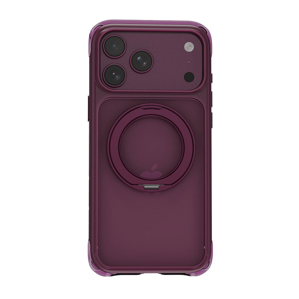 Apple iPhone 17 Pro Max Kılıf Wiwu AG-203 AeroGuard Ultra Serisi MagSafe Şarj Özellikli Airbag Tasarımlı Standlı Kapak - Bordo