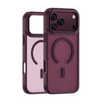 Apple iPhone 18 Pro Kılıf Wiwu FGG-012 ArmorPro Serisi MagSafe Şarj Özellikli Parmak İzi Bırakmayan Kılıf - Bordo