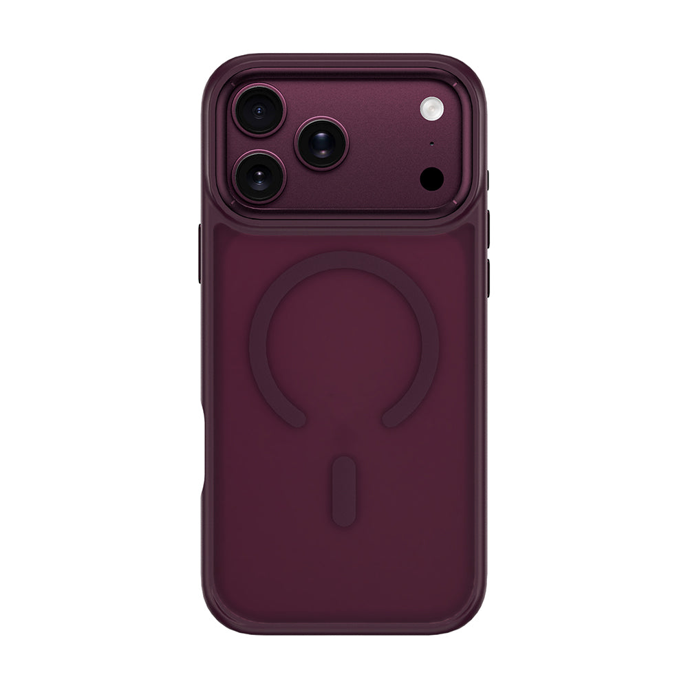 Apple iPhone 18 Pro Kılıf Wiwu FGG-012 ArmorPro Serisi MagSafe Şarj Özellikli Parmak İzi Bırakmayan Kılıf - Bordo