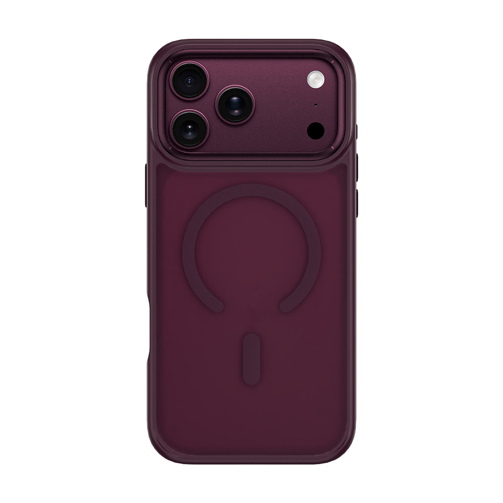 Apple iPhone 17 Pro Max Kılıf Wiwu FGG-012 ArmorPro Serisi MagSafe Şarj Özellikli Parmak İzi Bırakmayan Kılıf - Bordo