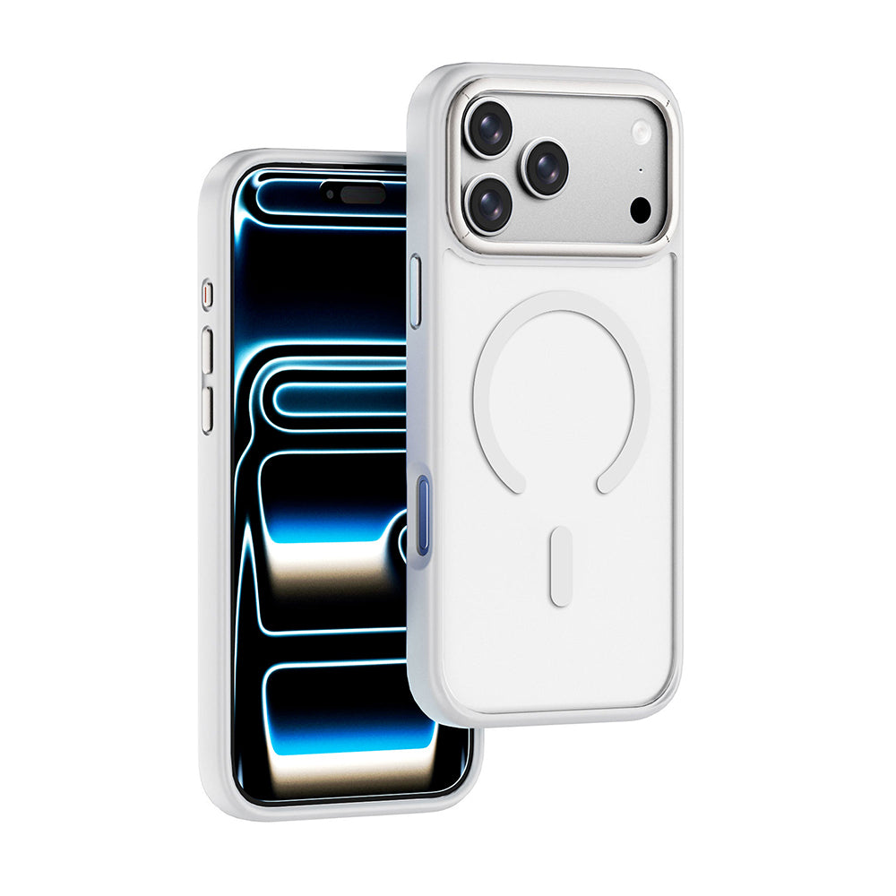 Apple iPhone 18 Pro Kılıf Wiwu FGG-012 ArmorPro Serisi MagSafe Şarj Özellikli Parmak İzi Bırakmayan Kılıf - Beyaz