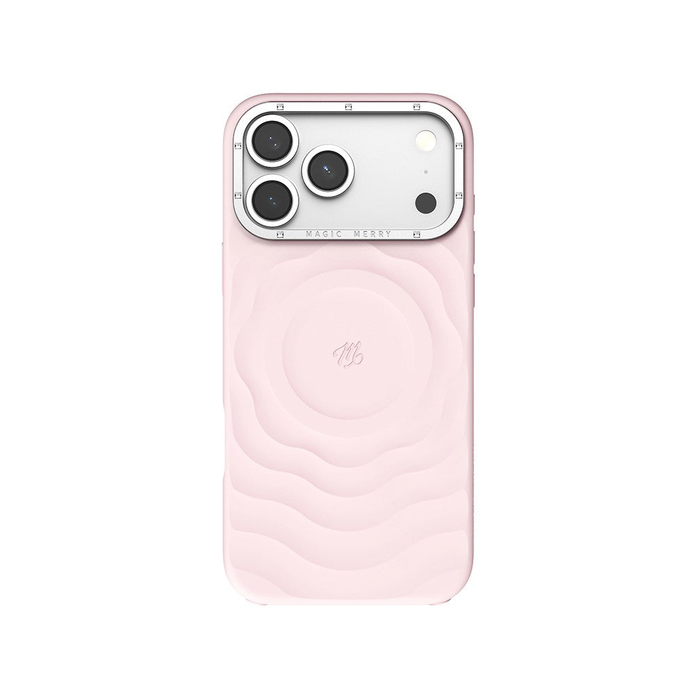 Apple iPhone 18 Pro Max Kılıf MagSafe Şarj Özellikli Wiwu Magic Merry Blossom Drift Serisi Kapak - Pembe