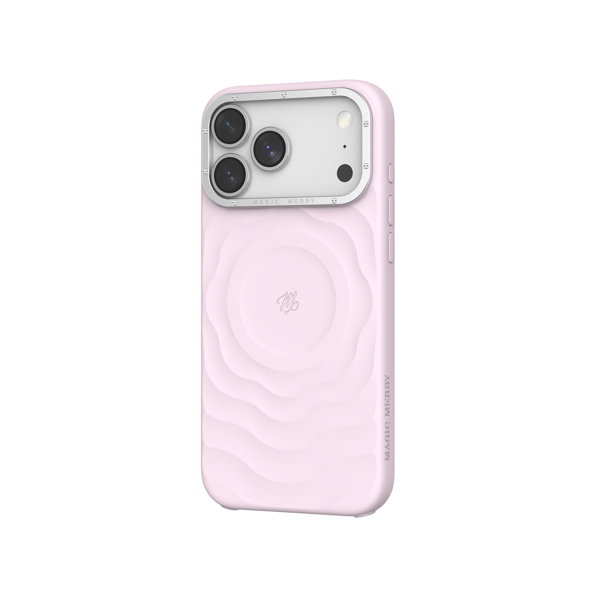 Apple iPhone 18 Pro Max Kılıf MagSafe Şarj Özellikli Wiwu Magic Merry Blossom Drift Serisi Kapak - Pembe