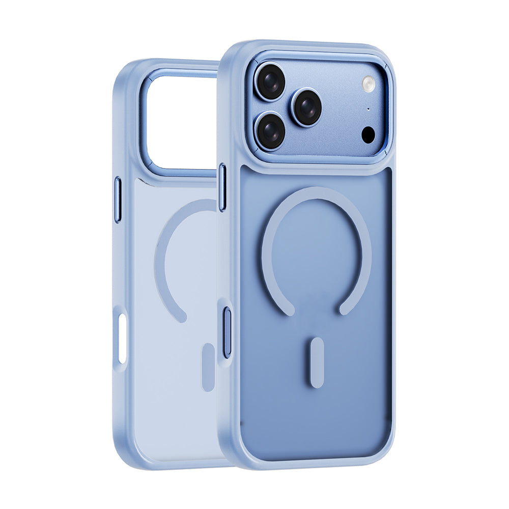 Apple iPhone 18 Pro Kılıf Wiwu FGG-012 ArmorPro Serisi MagSafe Şarj Özellikli Parmak İzi Bırakmayan Kılıf - Açık Mavi