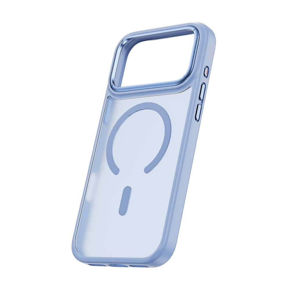 Apple iPhone 18 Pro Kılıf Wiwu FGG-012 ArmorPro Serisi MagSafe Şarj Özellikli Parmak İzi Bırakmayan Kılıf - Açık Mavi