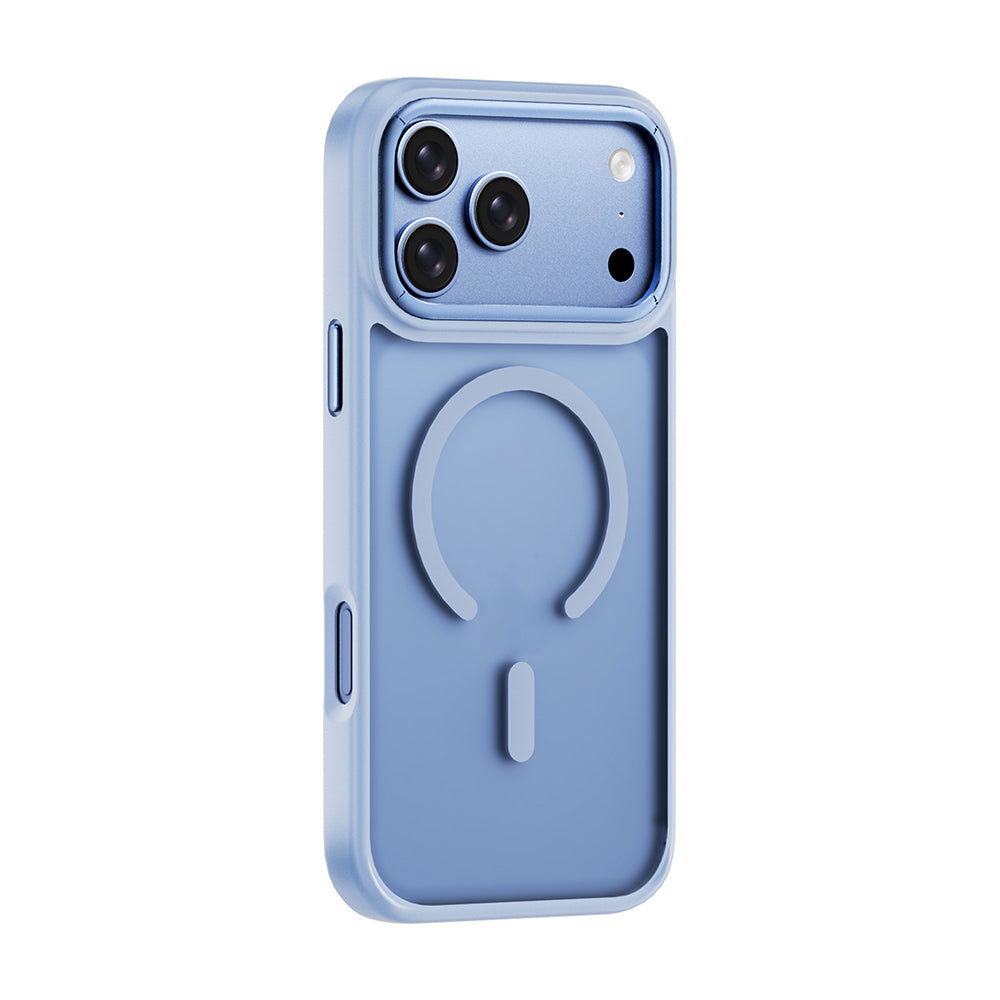 Apple iPhone 18 Pro Kılıf Wiwu FGG-012 ArmorPro Serisi MagSafe Şarj Özellikli Parmak İzi Bırakmayan Kılıf - Açık Mavi