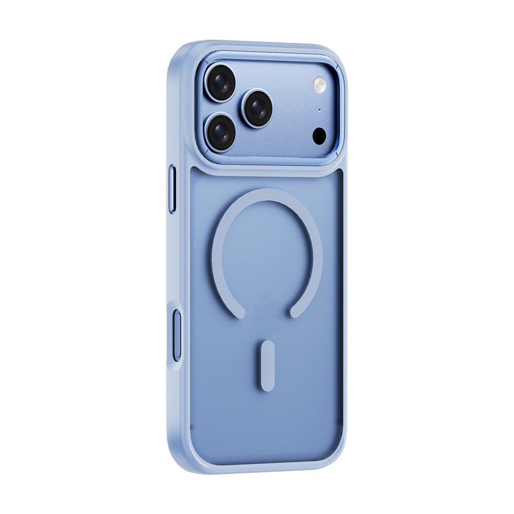 Apple iPhone 17 Pro Max Kılıf Wiwu FGG-012 ArmorPro Serisi MagSafe Şarj Özellikli Parmak İzi Bırakmayan Kılıf - Açık Mavi