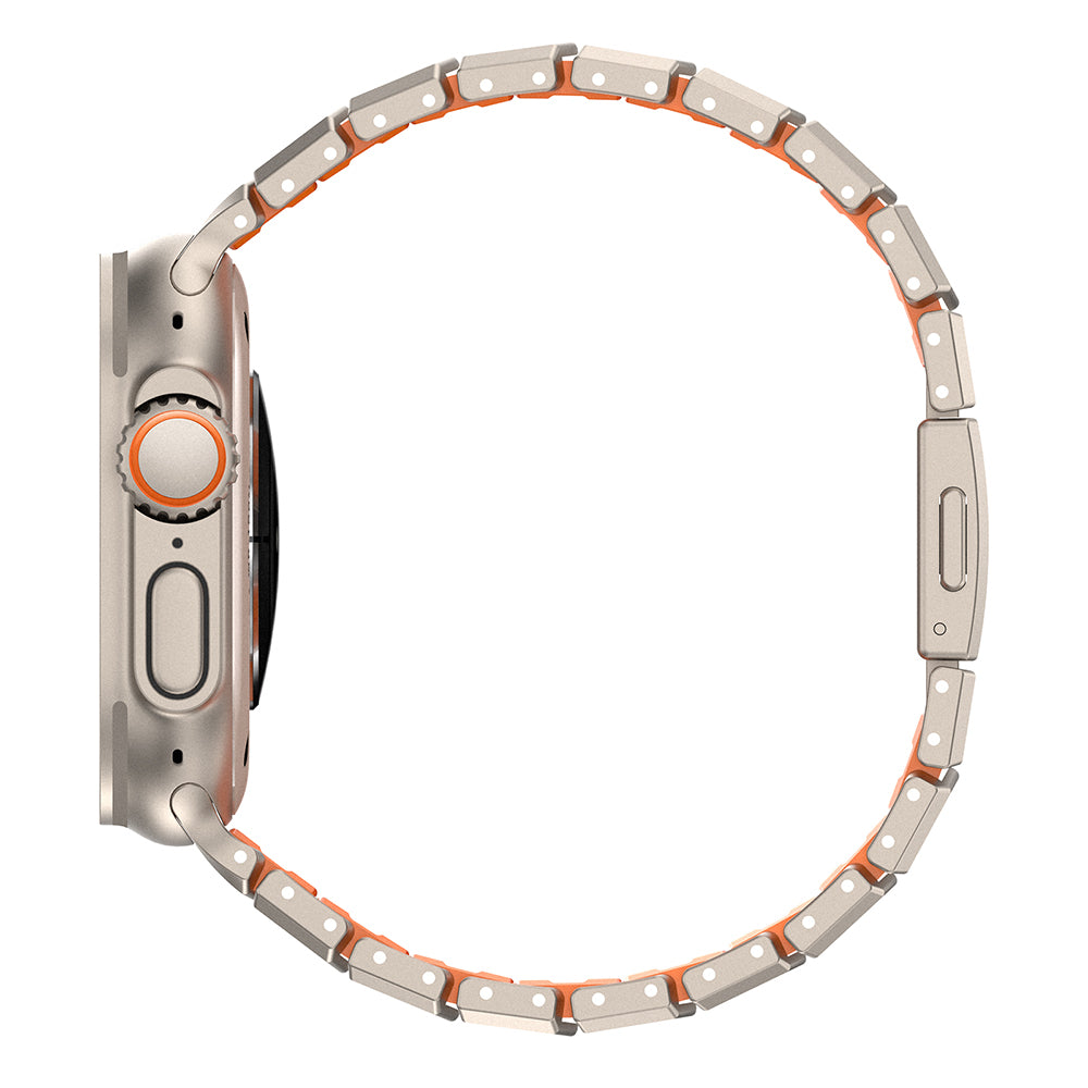 __vg|Titanyum-Turuncu|2|6980179250809-03|Apple Watch 7 45mm Mohseven iWatch Titancore No.1 Metal Kordon