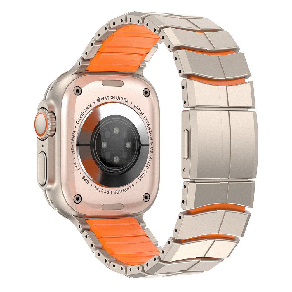 __vg|Titanyum-Turuncu|4|6980179250809-05|Apple Watch 7 45mm Mohseven iWatch Titancore No.1 Metal Kordon