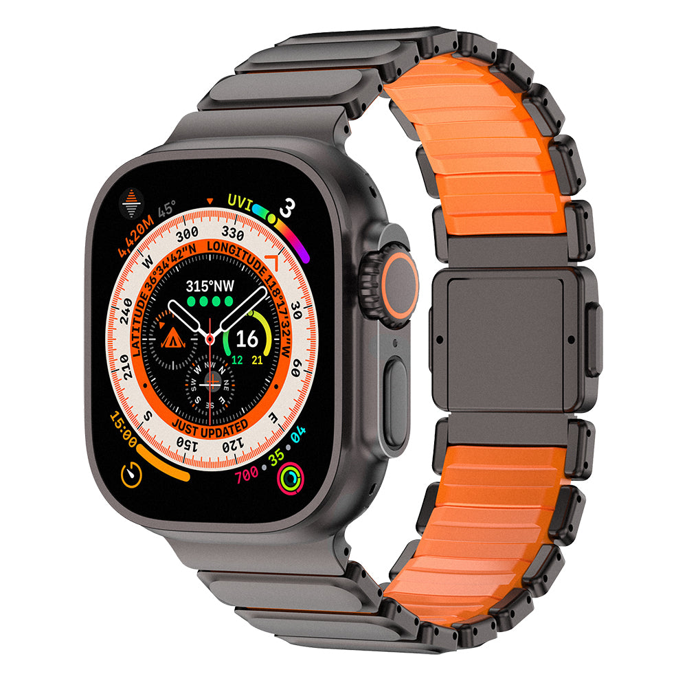 __vg|Siyah-Turuncu|0|6980179250816-01|Apple Watch 10 46mm Mohseven iWatch Titancore No.2 Çelik Kordon