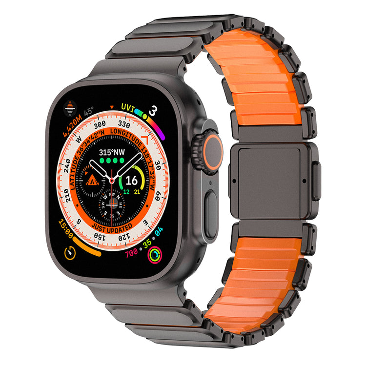 __vg|Siyah-Turuncu|0|6980179250816-01|Apple Watch 10 46mm Mohseven iWatch Titancore No.2 Çelik Kordon
