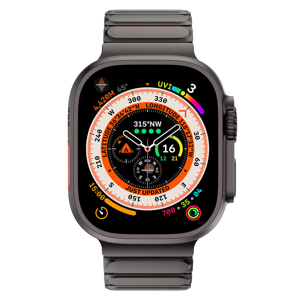 __vg|Siyah-Turuncu|1|6980179250816-02|Apple Watch 10 46mm Mohseven iWatch Titancore No.2 Çelik Kordon