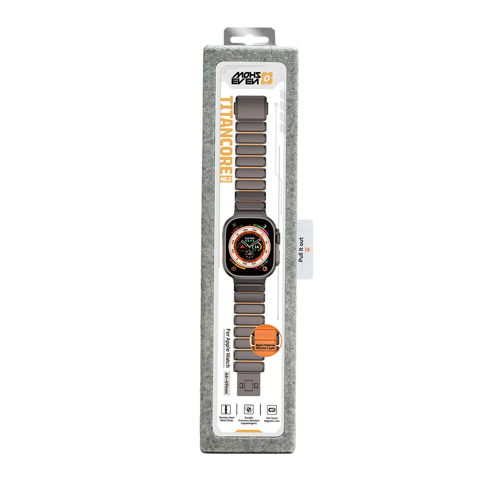 __vg|Siyah-Turuncu|3|6980179250816-04|Apple Watch 10 46mm Mohseven iWatch Titancore No.2 Çelik Kordon