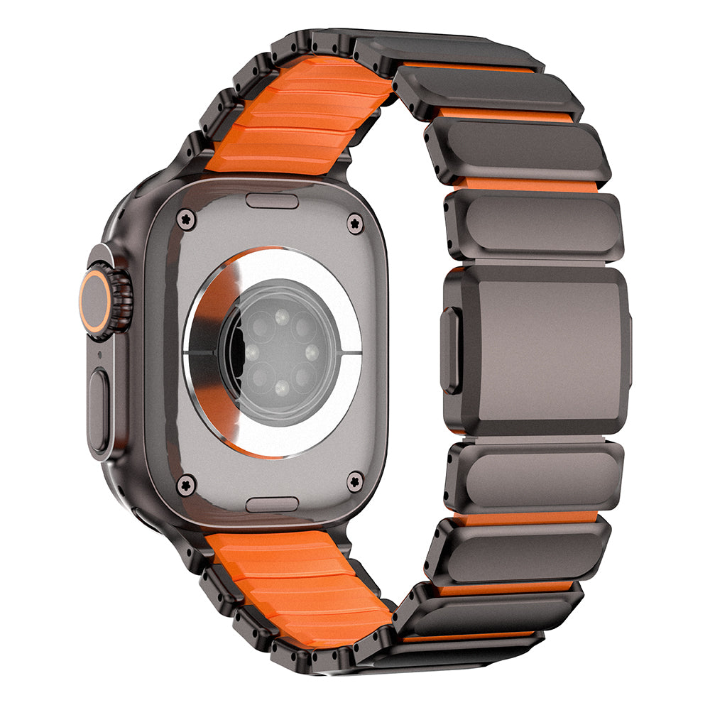__vg|Siyah-Turuncu|5|6980179250816-06|Apple Watch 10 46mm Mohseven iWatch Titancore No.2 Çelik Kordon