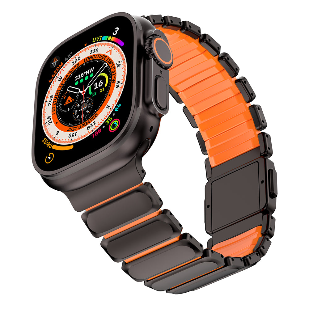 __vg|Siyah-Turuncu|6|6980179250816-07|Apple Watch 10 46mm Mohseven iWatch Titancore No.2 Çelik Kordon