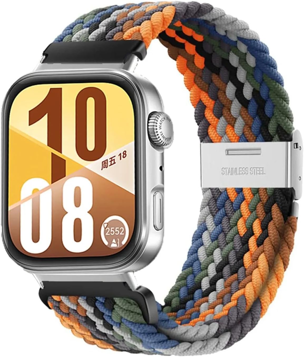 Huawei Watch Fit 3 ve Fit 4 Uyumlu Solo Metal Klipsli Fiberlink Örgü Kordon – Nefes Alabilir Hafif Tasarım, Manyetik Toka, Ayarlanabilir Paslanmaz Örgü Bileklik Kayış