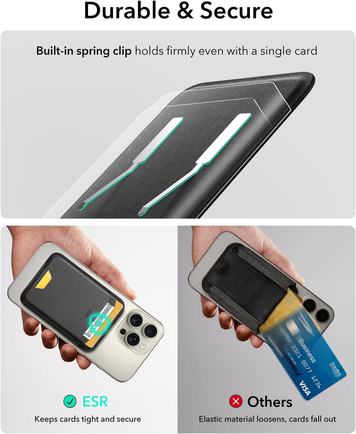 ESR iPhone MagSafe Cüzdan – 5 Kartlık, RFID, Vegan Deri