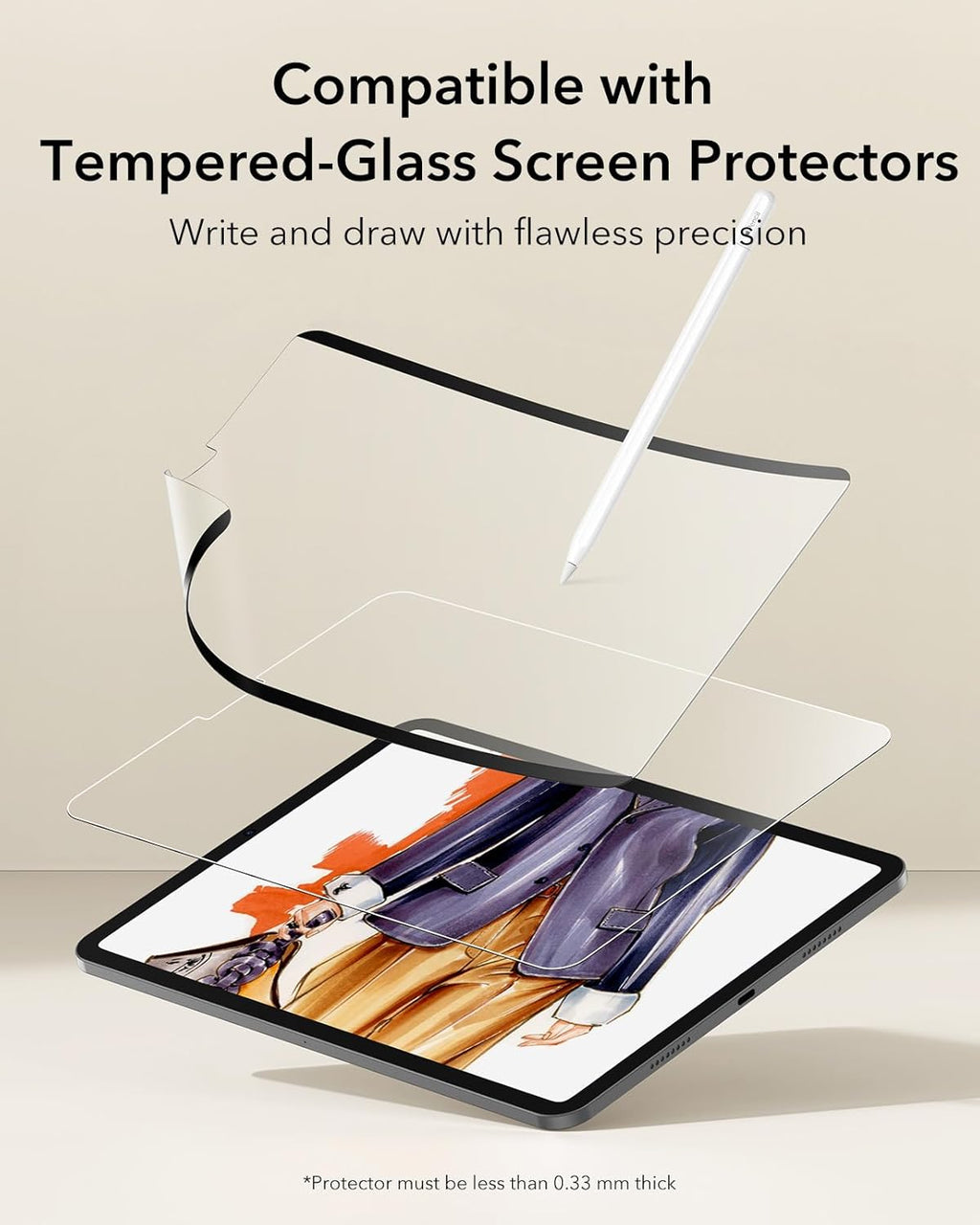iPad Air 11” için ESR Manyetik Paper-Feel Ekran Koruyucu