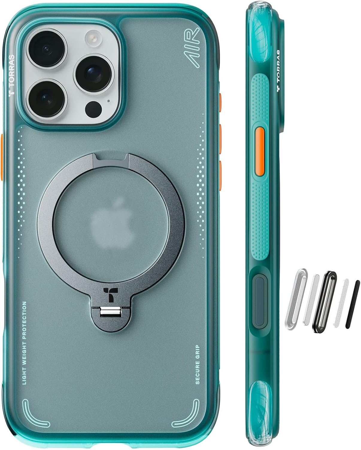 TORRAS Ostand Q3 Air iPhone 16 Pro Kılıf – MagSafe Uyumlu, 360° Manyetik Standlı, Askeri Seviye Darbe Korumalı