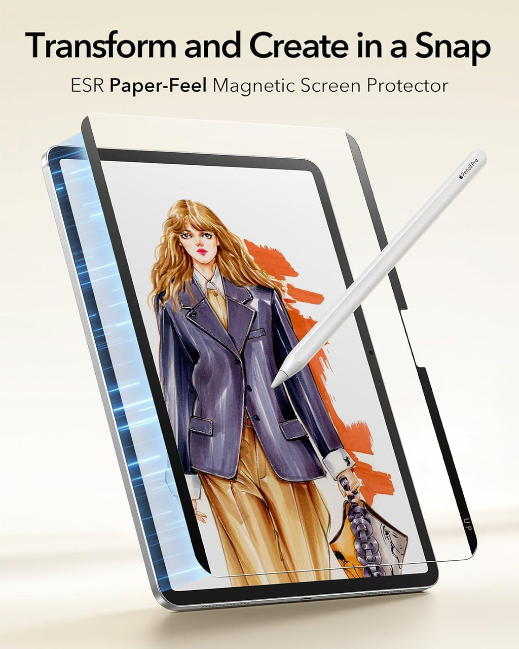 iPad Air 11” için ESR Manyetik Paper-Feel Ekran Koruyucu