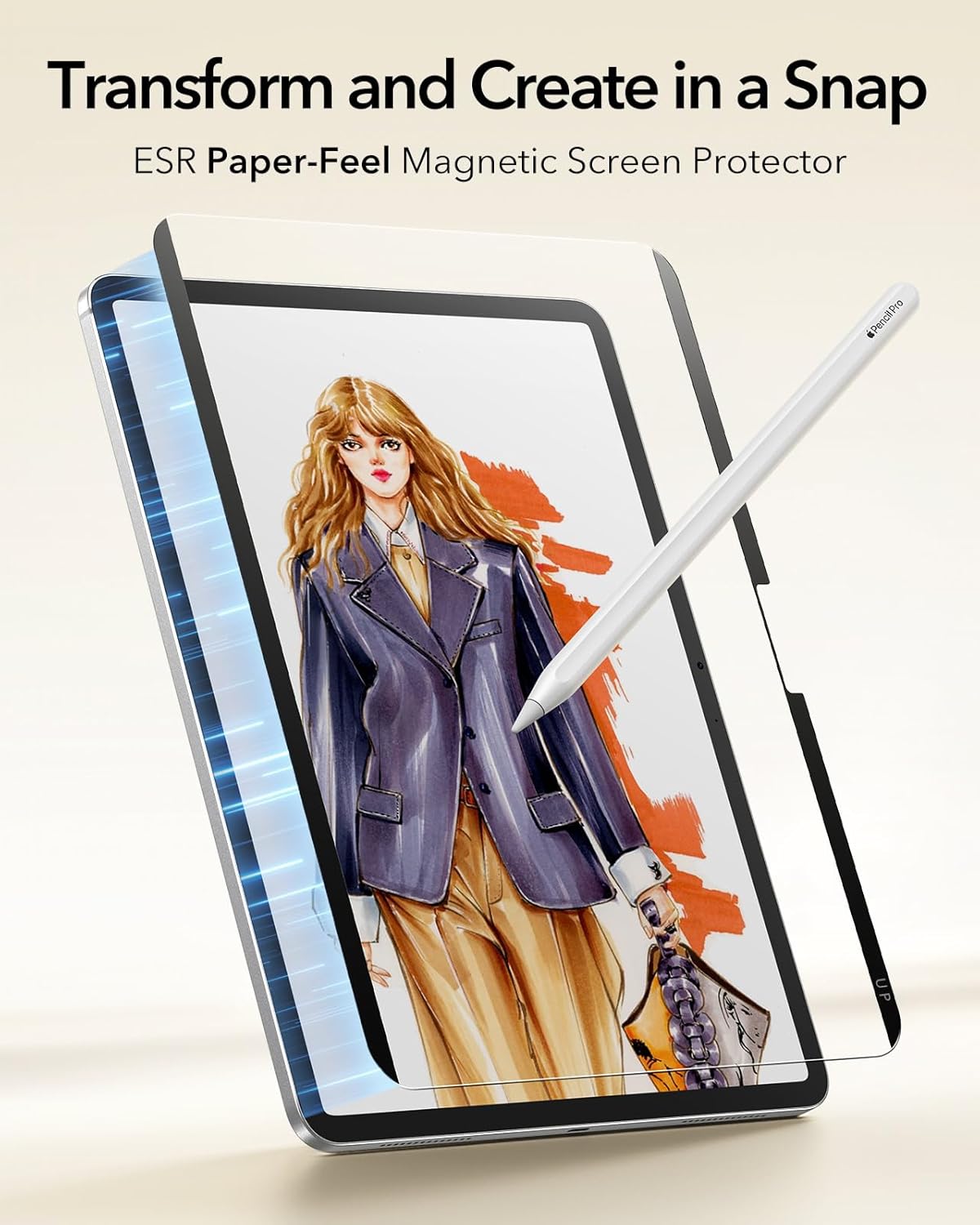 ESR iPad Air 11” Manyetik Paper-Feel Ekran Koruyucu – İnce & Tepkisel