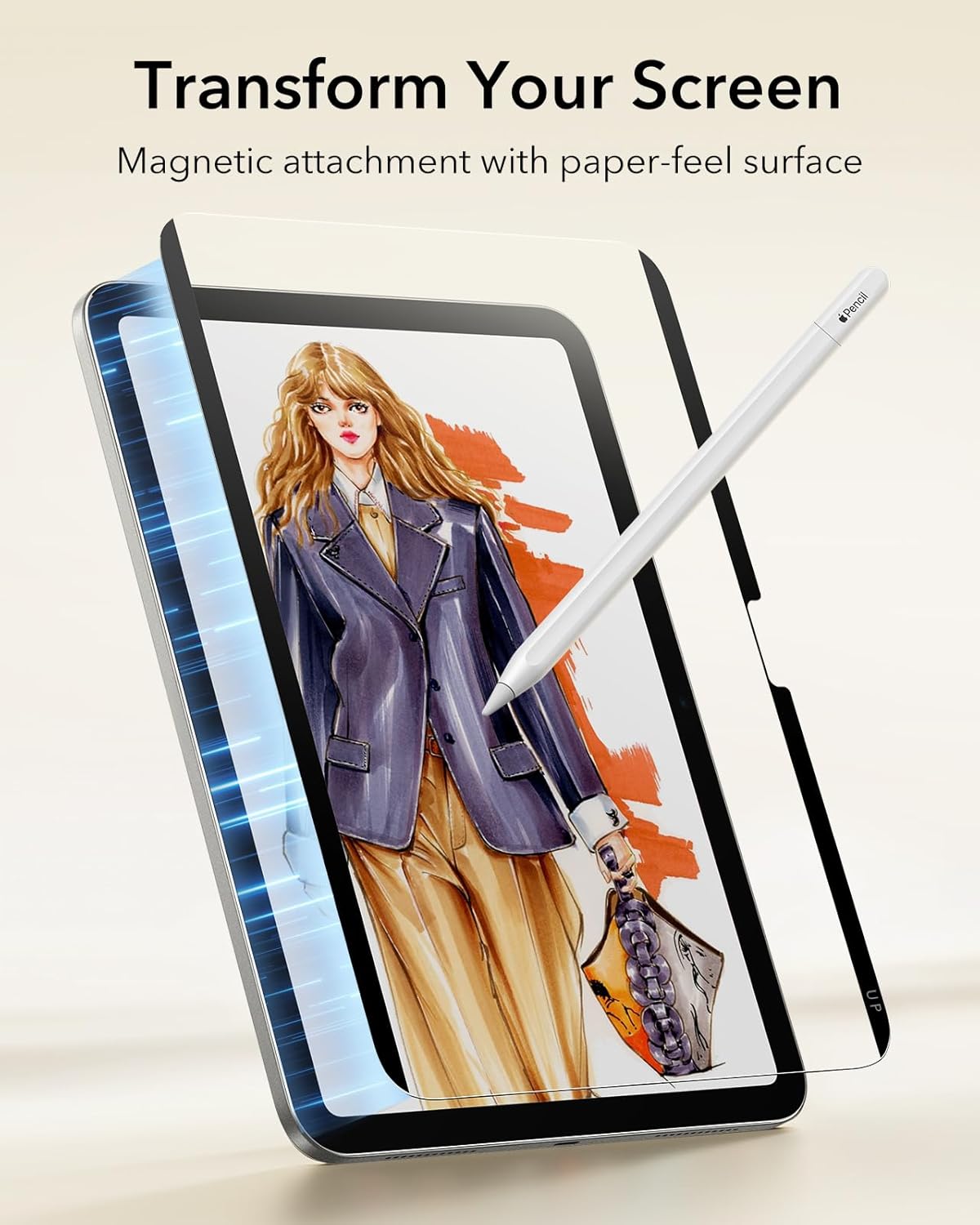 ESR iPad Air 11” Manyetik Paper-Feel Ekran Koruyucu – İnce & Tepkisel