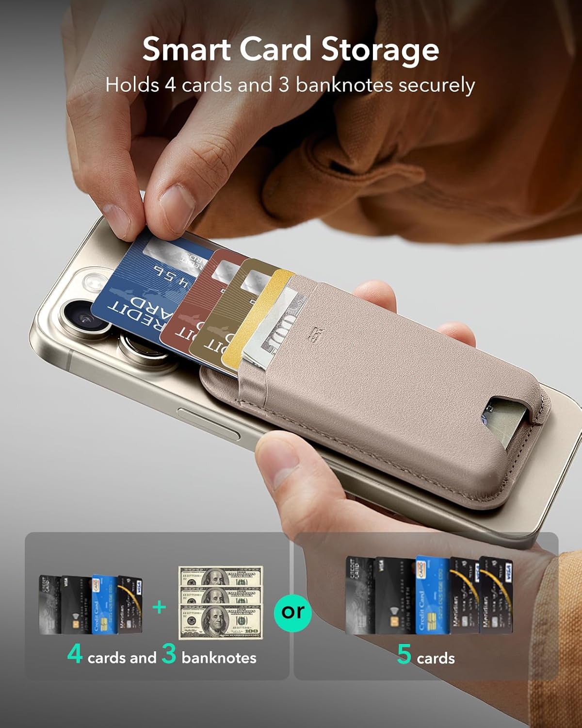 ESR MagSafe Kartlık Cüzdan – 5 Kart, RFID, Kompakt & Dayanıklı