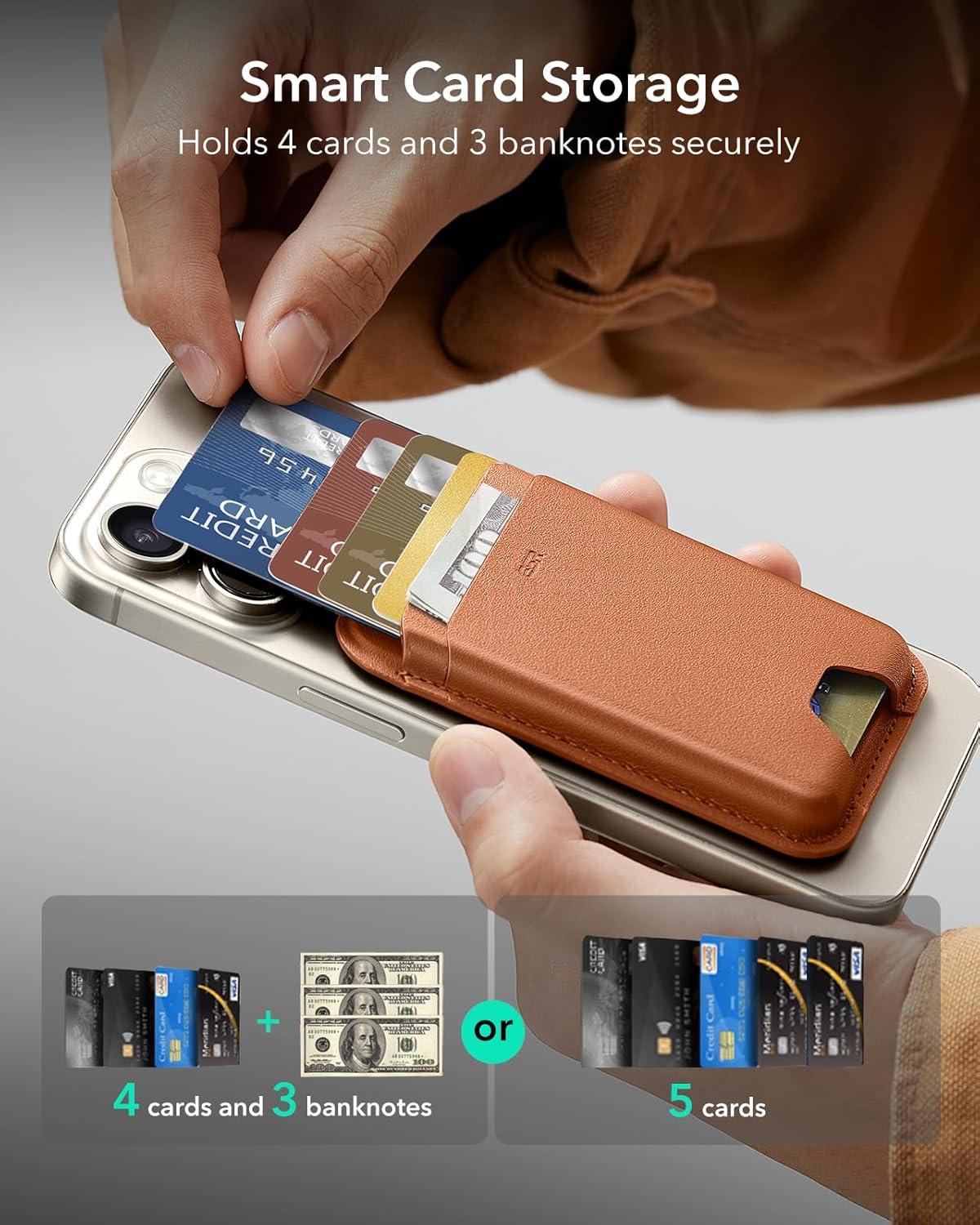 ESR MagSafe Kartlık Cüzdan – 5 Kart, RFID, Kompakt & Dayanıklı