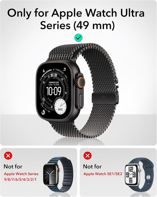 ESR Apple Watch Ultra 3/2/1 Kılıf 49 mm – Alüminyum, Armorite Cam, 2’li