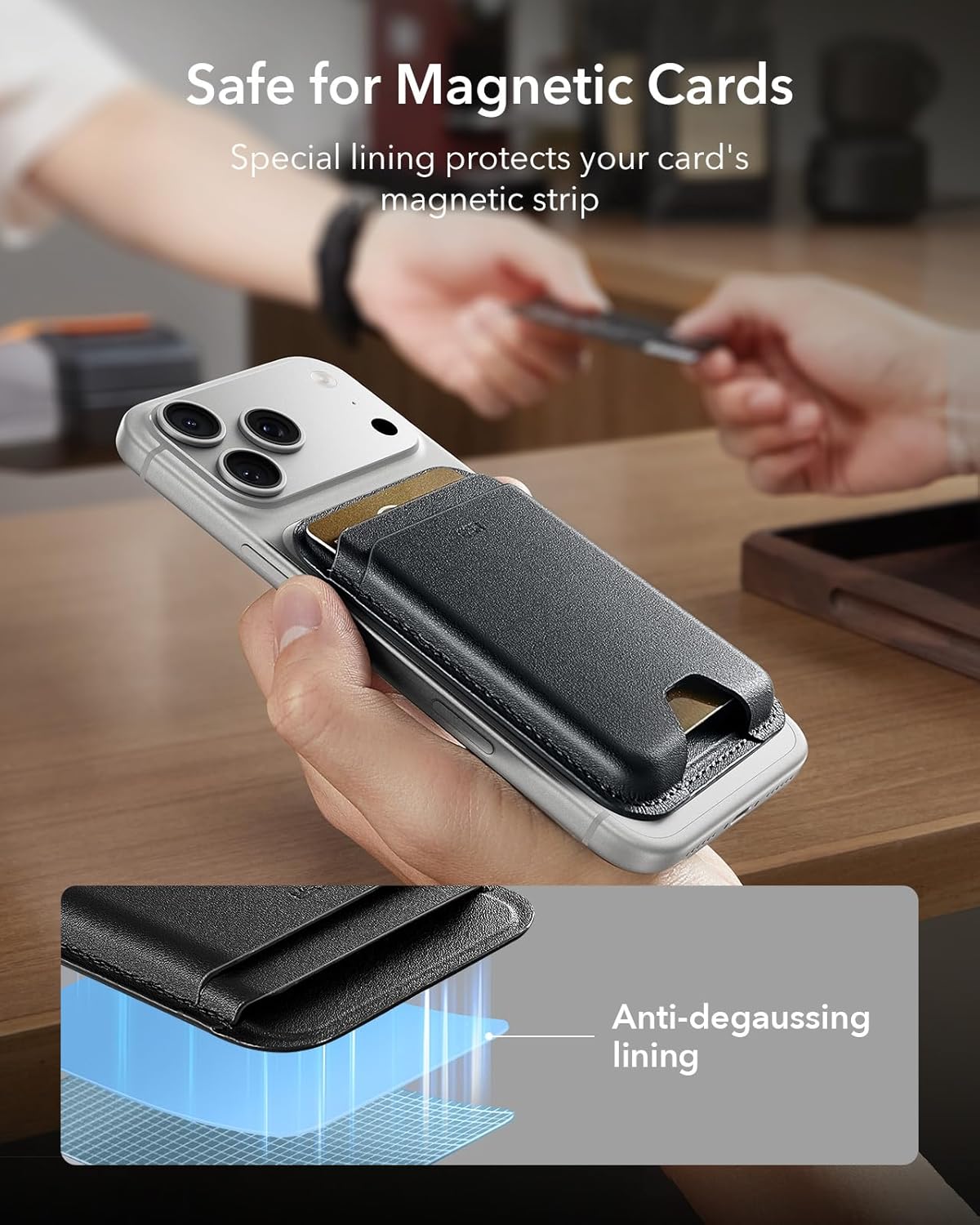 ESR iPhone MagSafe Cüzdan – 5 Kartlık, RFID, Vegan Deri