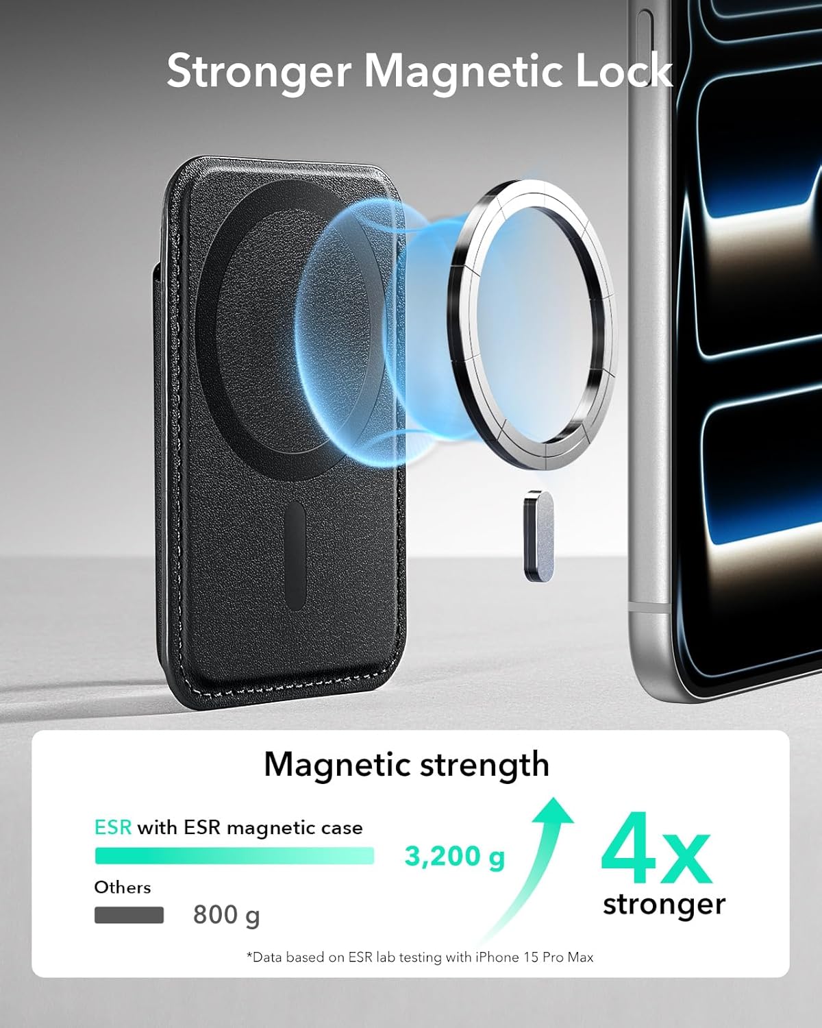 ESR iPhone MagSafe Cüzdan – 5 Kartlık, RFID, Vegan Deri