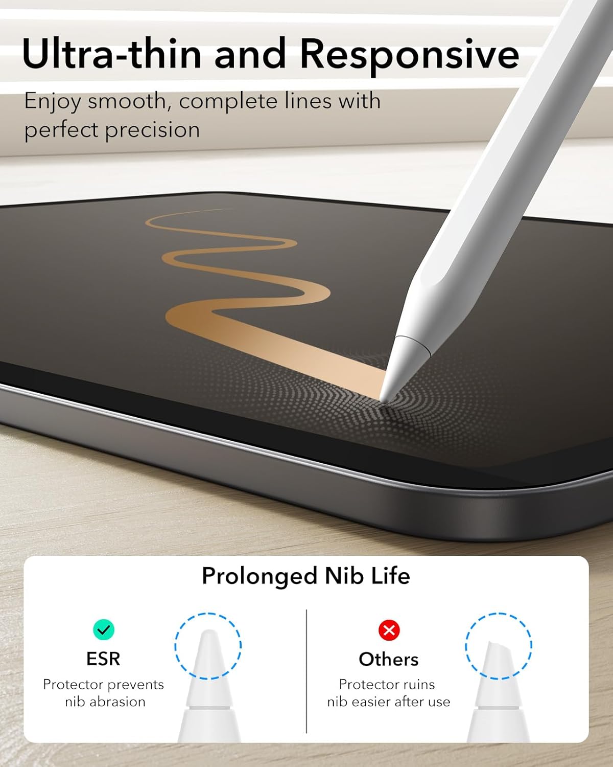 ESR iPad Air 11” Manyetik Paper-Feel Ekran Koruyucu – İnce & Tepkisel