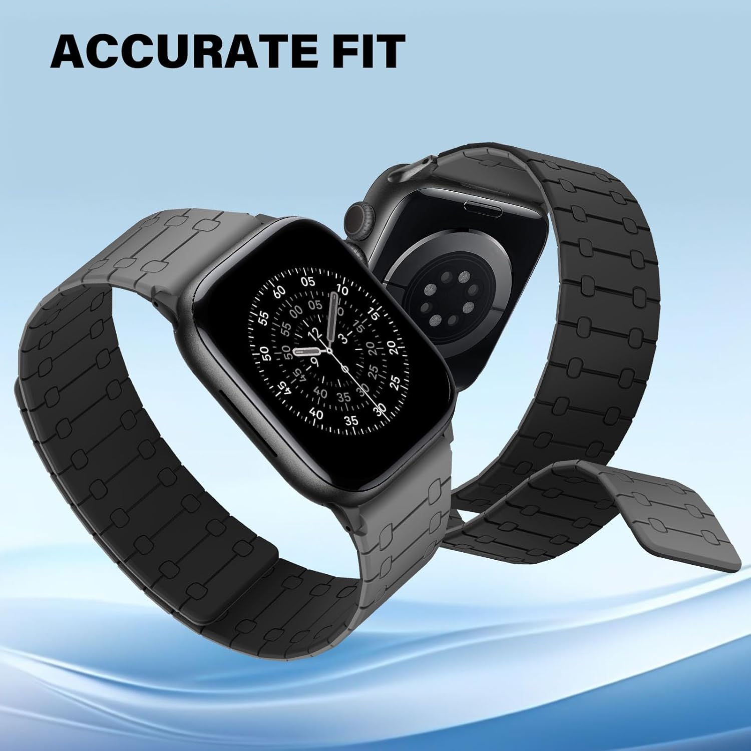 Apple Watch Uyumlu Çift Taraflı Mıknatıslı Silikon Kordon (49/46/45/44/42mm) - Ultra, Series 11/10/9/8 ve SE Uyumlu Kayış