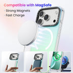 ORNARTO iPhone 17 Pro Max (6.9") Uyumlu Kılıf, MagSafe Uyumlu, Elektro Kaplama Yanardöner Geçişli İnce Silikon Telefon Kılıfı, Gökkuşağı Renkli
