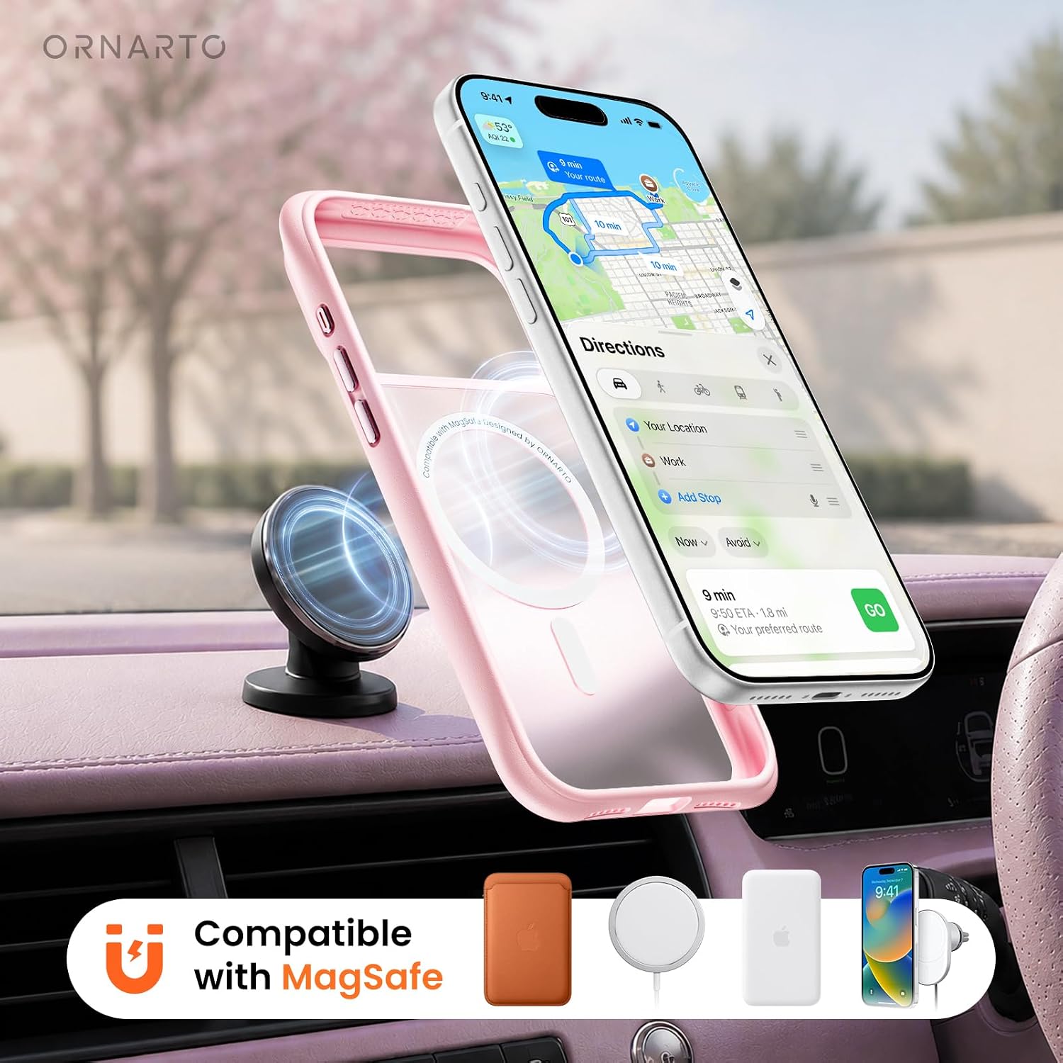 ORNARTO AirBuffer iPhone 17 Pro Max Kılıf, MagSafe Uyumlu, 18 FT (5.5 m) Düşme Koruması, Darbeye Dayanıklı, Köşe Korumalı, Mat Yarı Saydam İnce Koruyucu Telefon Kılıfı