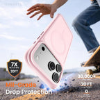 ORNARTO AirBuffer iPhone 17 Pro Max Kılıf, MagSafe Uyumlu, 18 FT (5.5 m) Düşme Koruması, Darbeye Dayanıklı, Köşe Korumalı, Mat Yarı Saydam İnce Koruyucu Telefon Kılıfı
