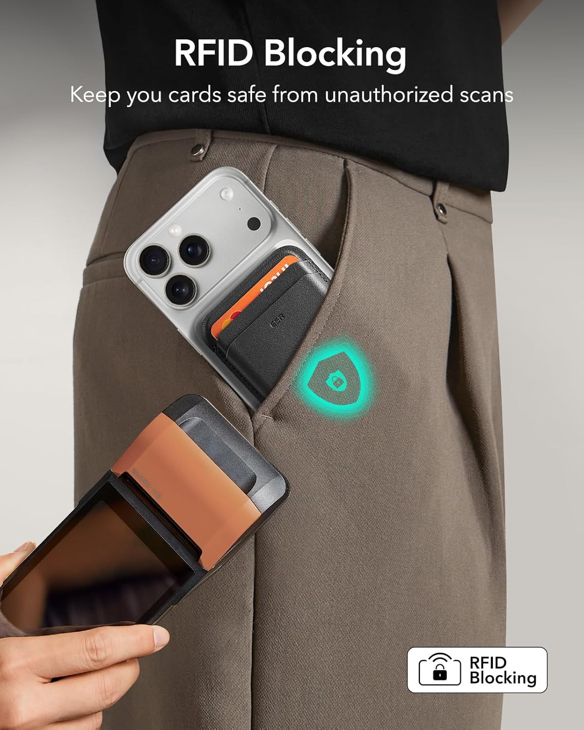 ESR iPhone MagSafe Cüzdan – 5 Kartlık, RFID, Vegan Deri