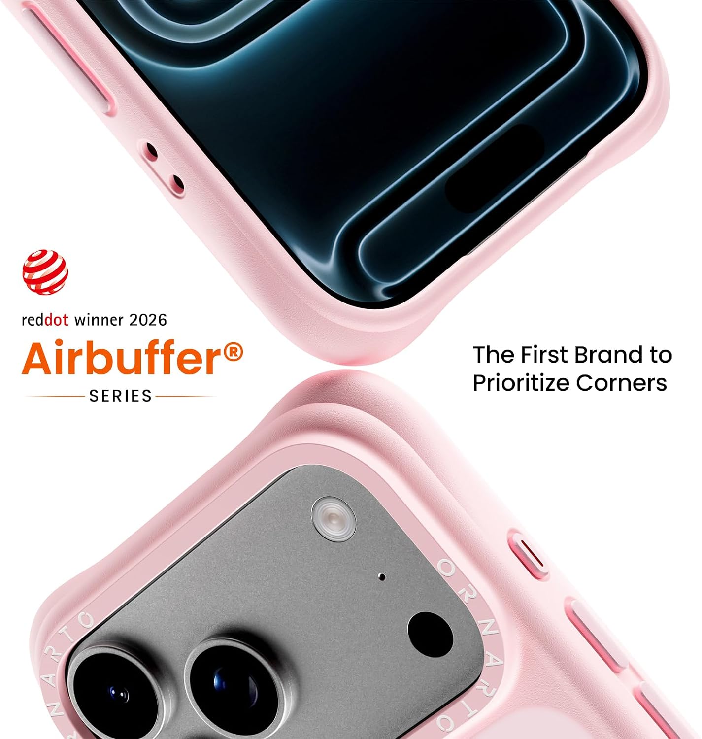 ORNARTO AirBuffer iPhone 17 Pro Max Kılıf, MagSafe Uyumlu, 18 FT (5.5 m) Düşme Koruması, Darbeye Dayanıklı, Köşe Korumalı, Mat Yarı Saydam İnce Koruyucu Telefon Kılıfı