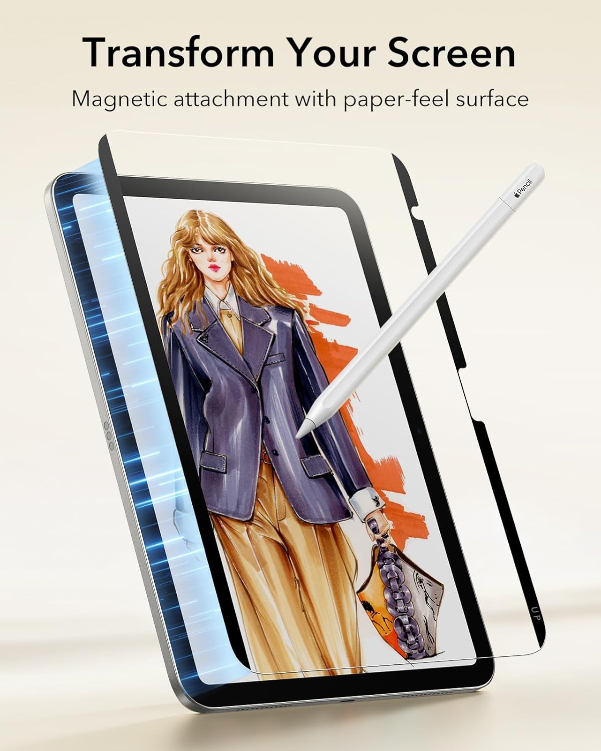 ESR iPad Air 11” Manyetik Paper-Feel Ekran Koruyucu – İnce & Tepkisel