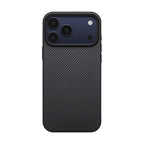 __vg|Siyah-Gri|0|741654367520-01|Apple iPhone 17 Pro Max Kılıf MagSafe Şarj Özellikli 1500D Aramid Karbon Fiber Pitaka Military-Grade Classic Serisi Black-Grey Twill Kapak