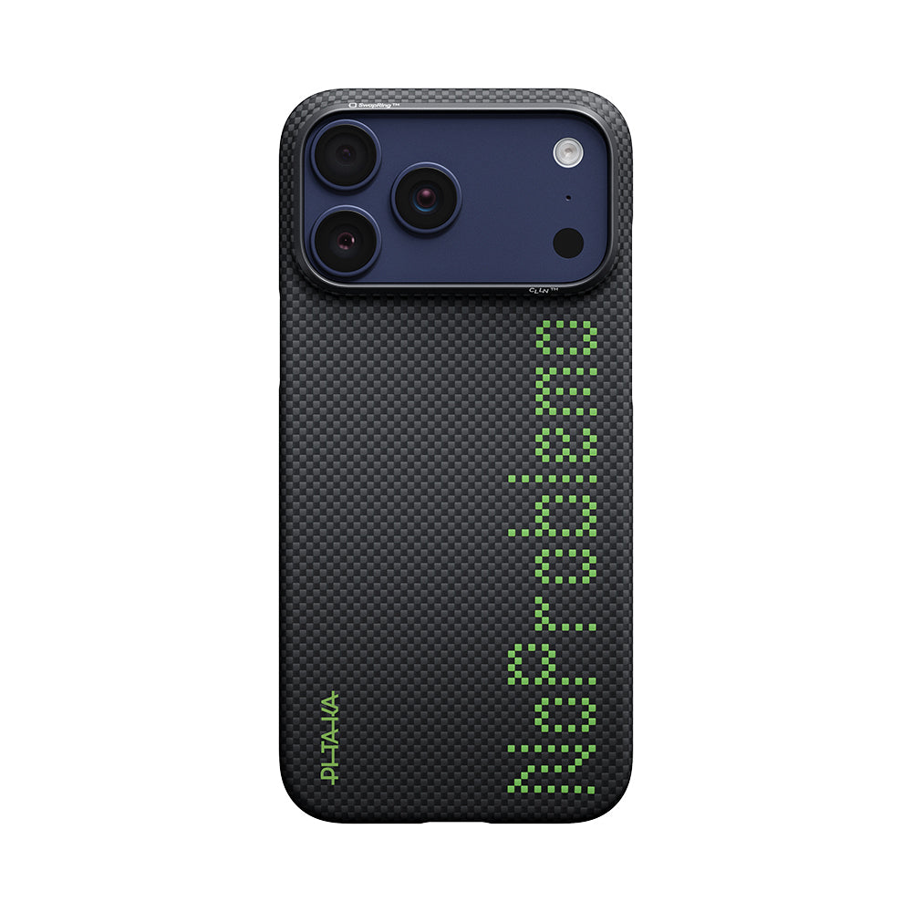 __vg|Siyah|0|741654367858-01|Apple iPhone 17 Pro Max Kılıf MagSafe Şarj Özellikli Lumintex Teknolojili Fosforlu Aramid Karbon Fiber Pitaka Tactile Woven Aries Serisi Kapak