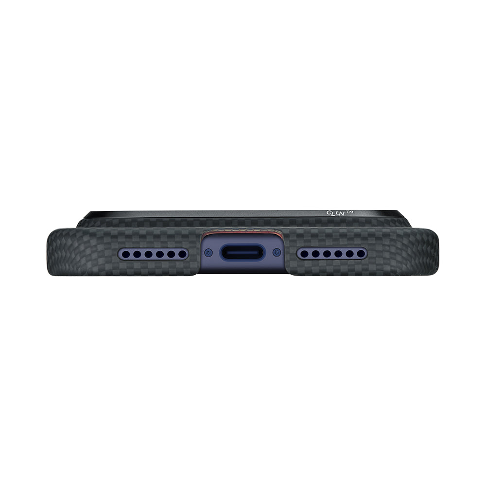__vg|Siyah|4|741654367858-05|Apple iPhone 17 Pro Max Kılıf MagSafe Şarj Özellikli Lumintex Teknolojili Fosforlu Aramid Karbon Fiber Pitaka Tactile Woven Aries Serisi Kapak